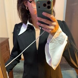 Rebellious Rose Black and White Mini Dress